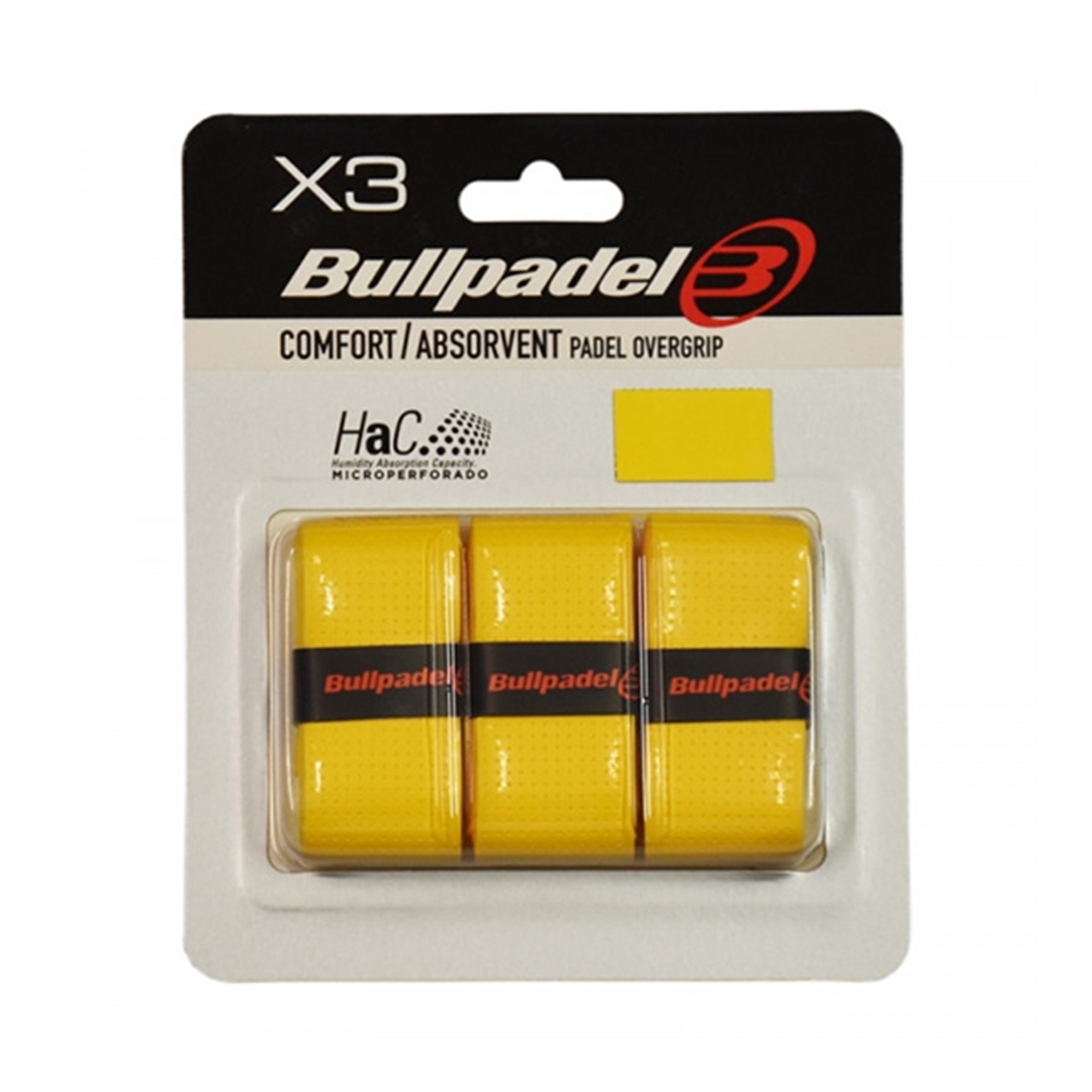 Bullpadel Pro Overgrip Thin/Absorbent Yellow 3-pack